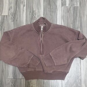 Wilfred Half-Zip Sweater in Dusty Mauve